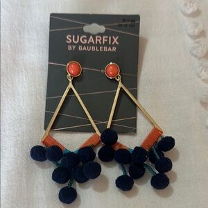 BaubleBar Coral and Navy Earrings